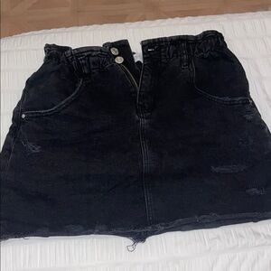 Zara Blue Bubble Mini Skirt Ruched Casual